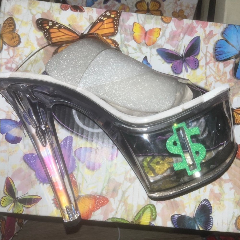 Pleaser money tip jar heels size 12